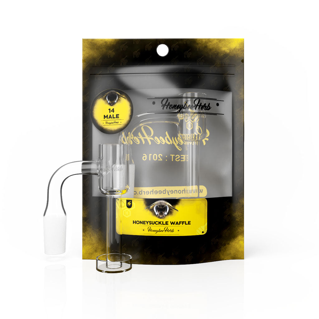  Honeybee Herb Honeysuckle Waffle 90°-BL Quartz Banger 14mm Male In Packaging