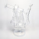 Honeybee Herb Inline Perc Barrel Gangster Recycler White Glass Bong
