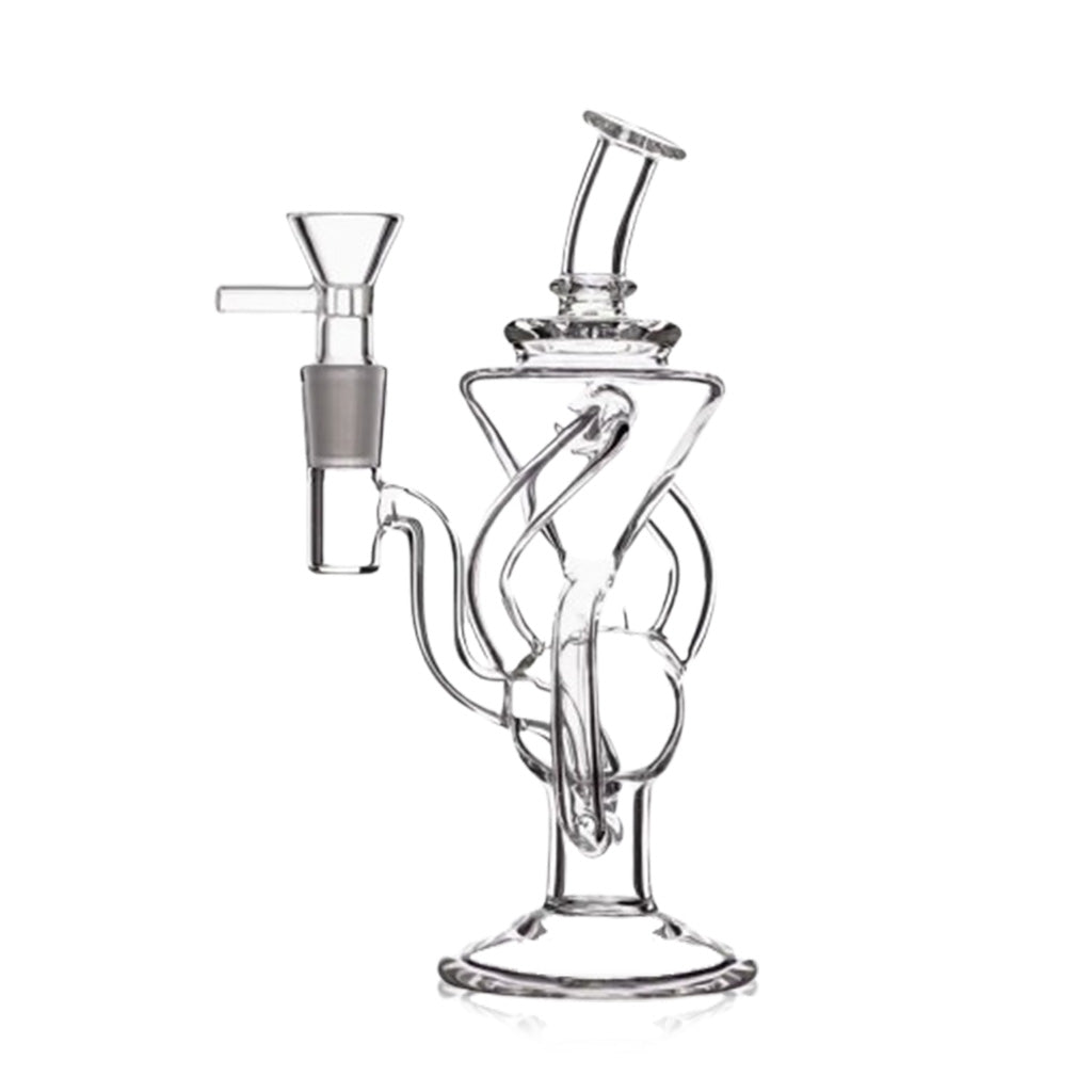 Honeybee Herb Multiple Recycler Double Chamber Clear Glass Dab Rig