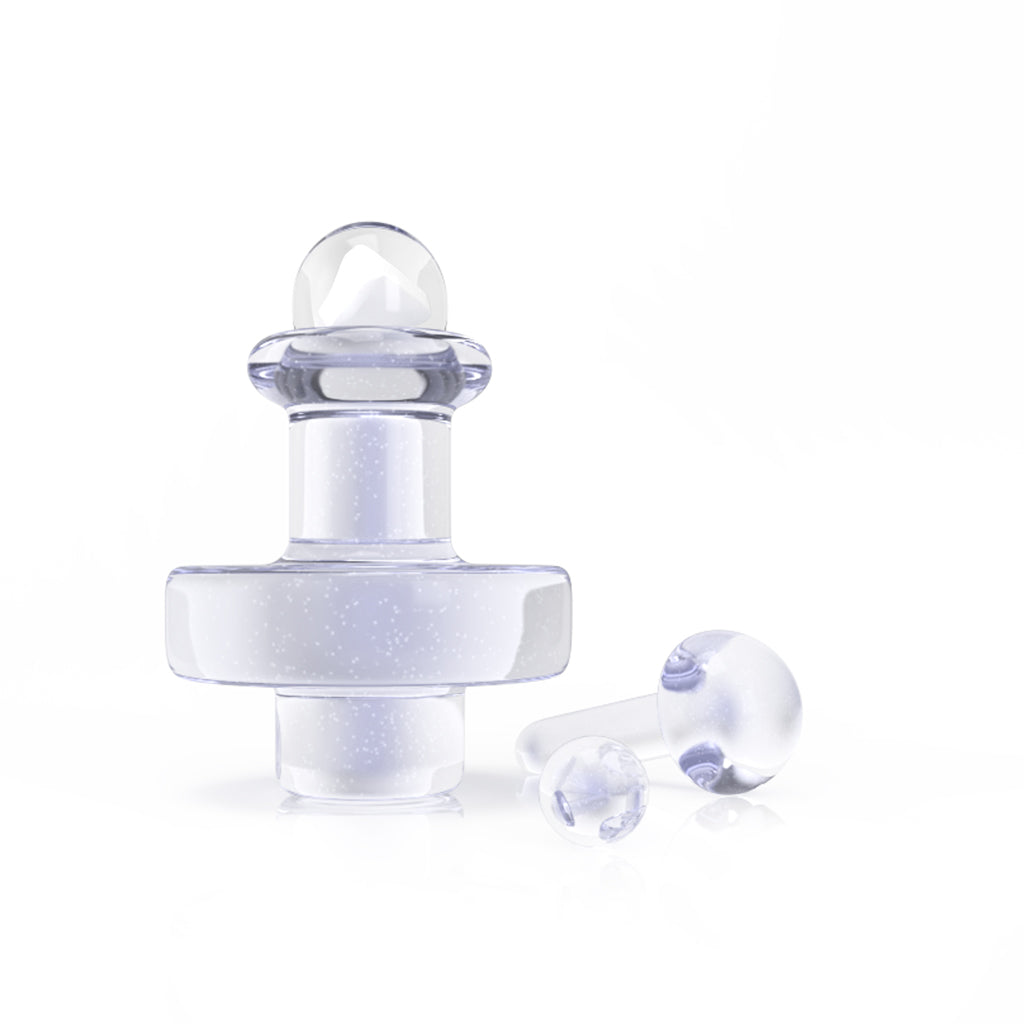 Honeybee Herb Opal Ghost Glass Terp Slurper Set Of A Tower Design Carb Cap, Dab Marble & Terp Pearl Product View