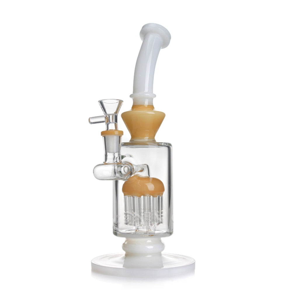 Honeybee Herb Orange Tree Perc Bent Neck White Bong