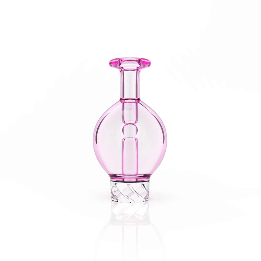 Honey Hive Bubble Auto Spin 30mm Outer & 16mm Spout Diameter Pink Glass Carb Cap Product Clear View