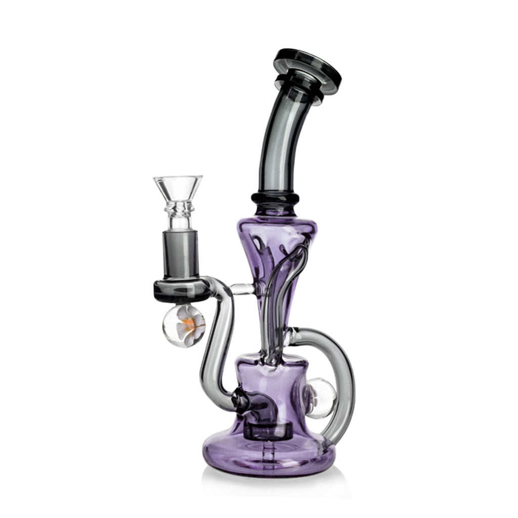 Honeybee Herb Purple Glass Whirlpool Recycler Rig