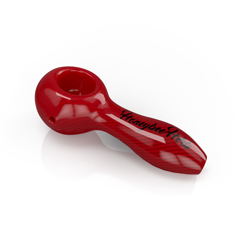 4-Inch Red Inside Out Linework Hand Pipe Spoon Product View By Honeybee Herb