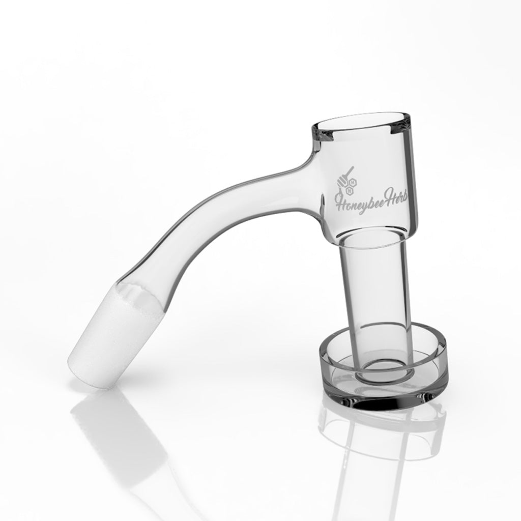 Honeysuckle Bevel Quartz Banger 45° Degree Black Line with 10mm 14mm 18mm Male & Female Joints for waterpipes | Honeybee Herb