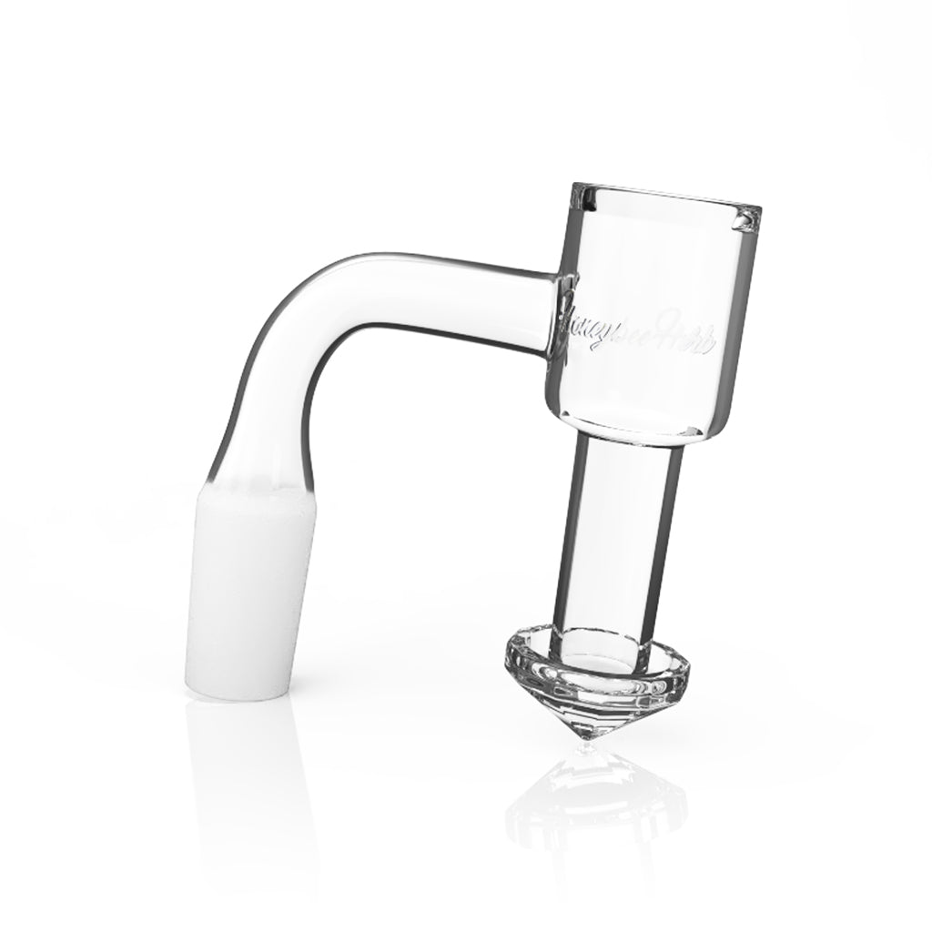 Clear Honeysuckle Sundial Quartz Banger 14mm Male With 90° Joint