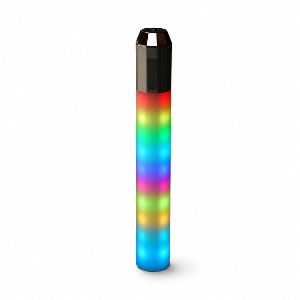 Silver Litsaber OG interactive LED battery while in-use showing vibrant LED lights.