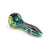 Teal inside out dichro glass spoon pipe with deep bowl and shine