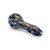 Black and blue inside out latticino spoon pipe for smooth pulls
