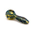Ocean blue inside out latticino glass spoon pipe in stock