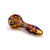 Red and blue inside out latticino glass spoon hand pipe for sale