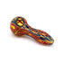 Red inside out latticino glass spoon pipe with deep bowl