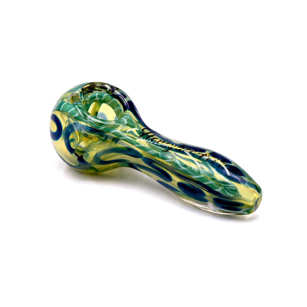 Teal and blue inside out latticino spoon hand pipe to buy online