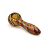 Red inside out linework swirl glass spoon pipe with deep bowl