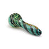 Teal inside out linework swirl glass spoon hand pipe for sale