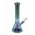 Green iridescent color shift beaker bong with stable beaker base