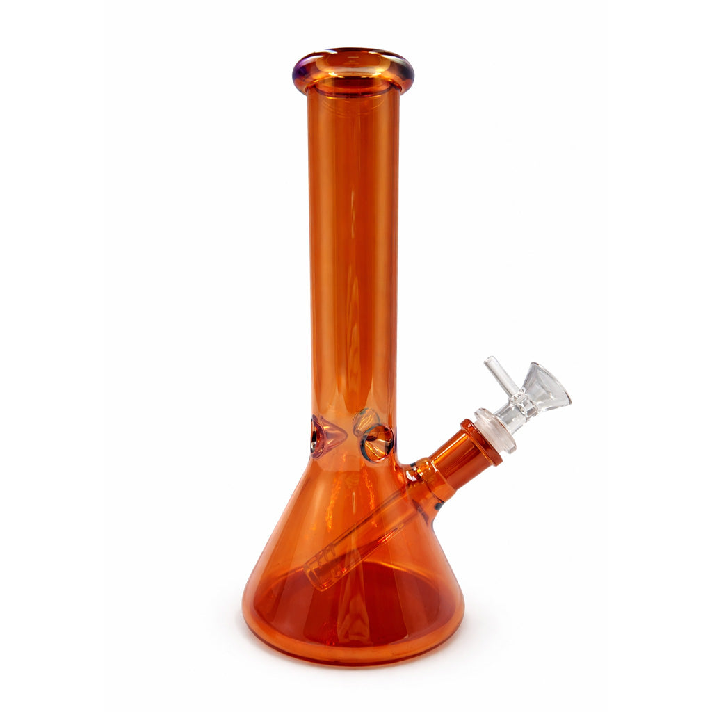 Wine red iridescent color shift beaker bong glass for daily sessions