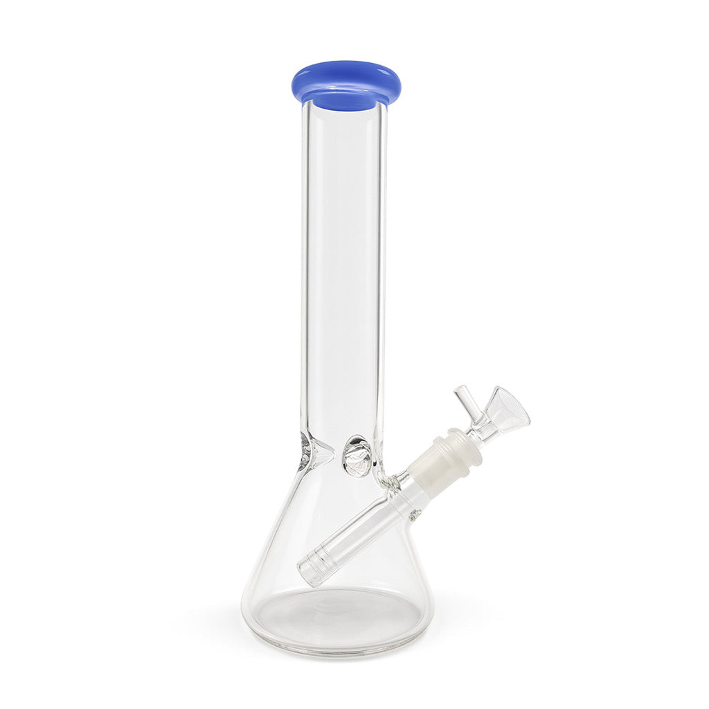 jade blue top glass beaker bong with reinforced joint and smooth draw design, order online at Honeybee Herb