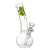 Green Leaf Print Clear Glass Bent Neck Bubble Base Bong Product View 