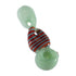 light green spiral wig wag glass hand pipe with striped center section, thick borosilicate spoon pipe, buy online at honeybee herb