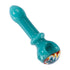 light green wig wag glass spoon hand pipe with colorful swirl pattern, hand-blown glass pipe for smoking, available at honeybee herb