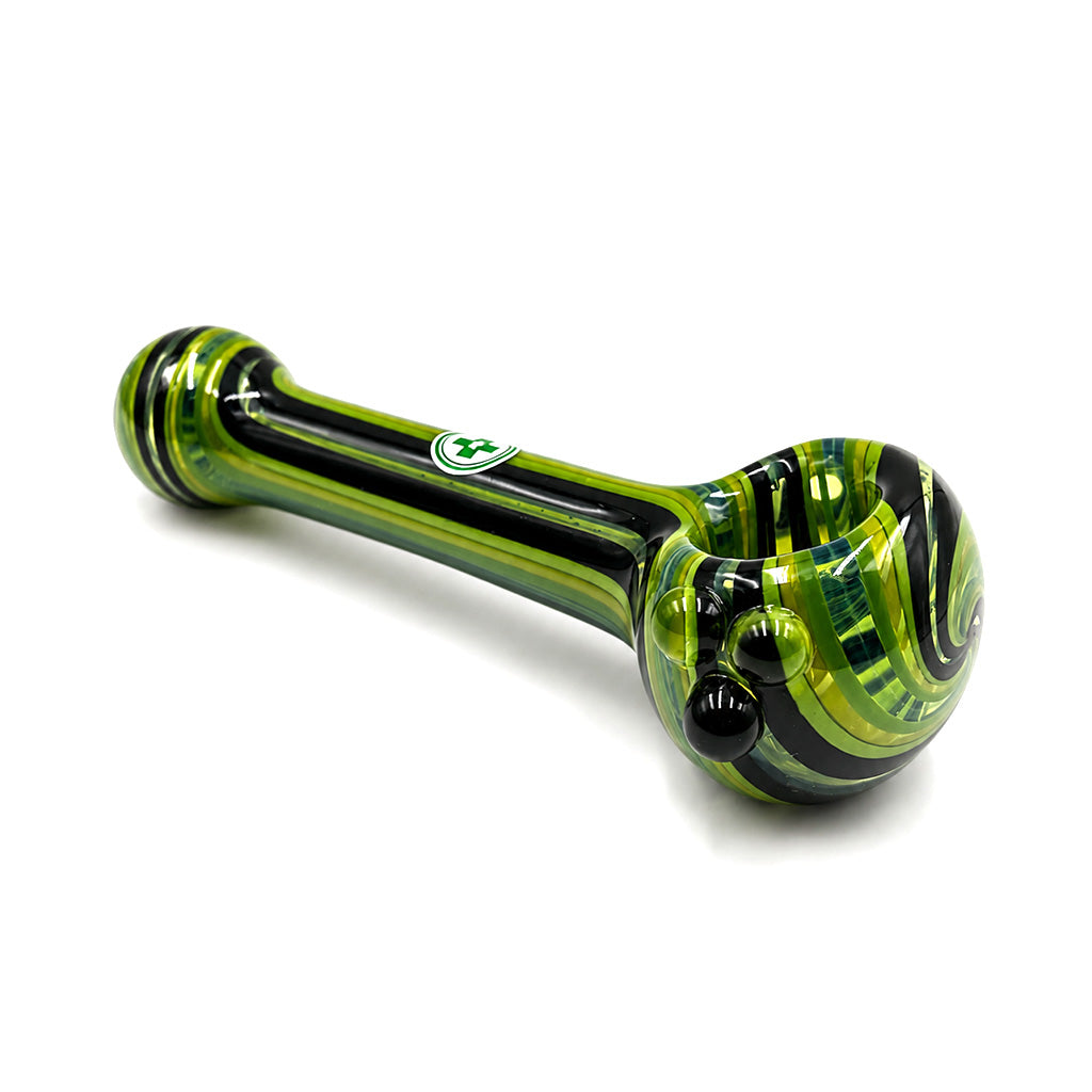 USA Made Glassworks Linework Handpipe in Northern Haze shown in a full product view.