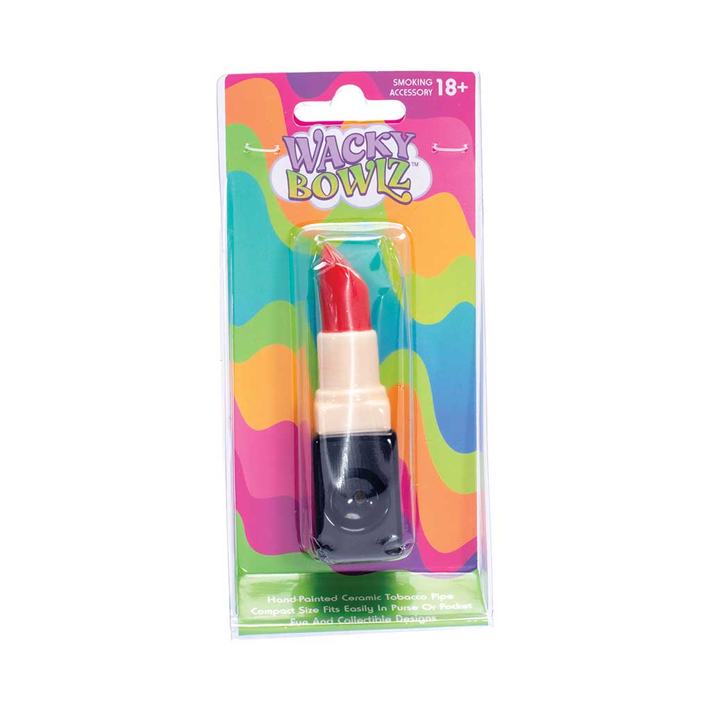 Lipstick ceramic hand pipe in retail packaging—buy online at Honeybee Herb with secure checkout and fast, discreet shipping.