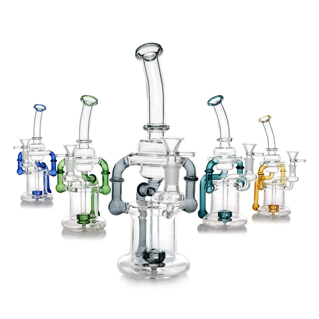 Buy Liquid Glitter Sherlock Hand Pipe in Lake Green from Honeybee Herb - Full Product View