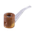 Yellow glitter glycerin Sherlock hand pipe, freezer-friendly for cooler pulls—shop Honeybee Herb.