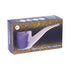  Front packaging of purple glittered glycerin glass Sherlock hand pipe (4.7")—buy today.