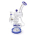 Front view of Lookah 12 inch multi chamber recycler dab rig in purple with looped chambers and wide base for steady sessions