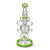 Lookah 12 inch recycler style multi chamber dab rig in green with bowl slide, stacked chambers, and wide base on a white background