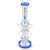 Lookah 12 inch recycler style multi chamber dab rig in jade blue with bowl slide, stacked chambers, and wide base on a white background
