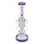 Lookah 12 inch recycler style multi chamber dab rig in purple with bowl slide, stacked chambers, and wide base on a white background 
