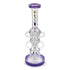 Lookah 12 inch recycler style multi chamber dab rig in purple with bowl slide, stacked chambers, and wide base on a white background 
