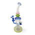 Angled side view of Lookah 13 inch color stack frosted dab rig with blue joint and bowl, frosted body, and wide base for steadier sessions