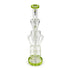 Front view of Lookah 15 inch recycler dab rig with coil percolator and green accents built for smooth filtration and concentrate use
