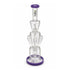 Front view of Lookah 15 inch coil perc recycler dab rig with purple mouthpiece and base made for smooth filtration and daily concentrate use