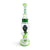 Angled side view of Lookah 15 inch sculpted head glass dab rig showing the bowl joint, character head detail, and wide stable base 