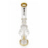 Side view of Lookah 20 inch 2 cylinder honeycomb recycler rig with gold accents showing the joint side and tall tube design for smooth filtration