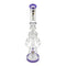 Lookah 20 Inch Quad Honeycomb Perc Recycler Rig rear view in purple with clear chambers, honeycomb perc arms, and tall premium glass build for sale online