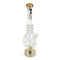 Front view of Lookah 20 inch multi perc glass bong with triple honeycomb chambers and gold accents featuring a tall tube and stable base