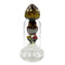 Lookah 8 inch mini cute clown mushroom glass rig blue variant front view with clear chamber, worked clown mushroom top, and compact dab rig design 