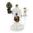 Lookah 8 inch mini cute clown mushroom glass rig blue variant side view showing matching bowl, clear body, and detailed worked mushroom glass 