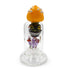 Lookah 8 inch mini cute clown mushroom glass rig in yellow front view with clear chamber, worked clown mushroom top, and compact dab rig design available online