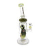 Back view of Lookah BIIGO 11 inch eye themed glass dab rig with beaker base and matching color accents 
