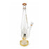 Front view of Lookah 15 inch double barrel recycler UFO rig in gold showing the clear glass body, double barrel chambers, and filtration section 