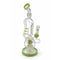 Lookah milk green recycler rig with bowl attached featuring multi spike accents, curved neck, and stable base for smooth, water cooled pulls 