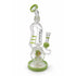 Lookah milk green recycler rig with bowl attached featuring multi spike accents, curved neck, and stable base for smooth, water cooled pulls 