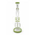Straight view of Lookah milk green recycler water pipe with multi spike grips and inline perc style lower chamber designed for smoother diffusion